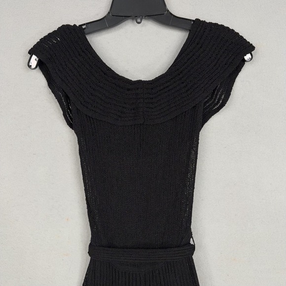 Viola Dress Womens Small Black Knit Fit Flare Belted Lined Cocktail Party - Picture 6 of 14